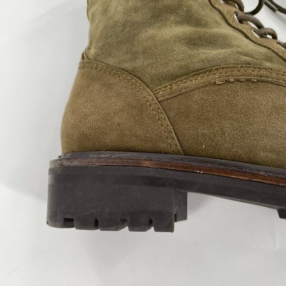 Lucky Brand‎ Idara Womens Ankle Combat Boots Army Green Suede Side Zip Sz 8.5 - Picture 6 of 9
